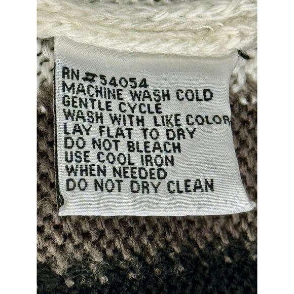 Vintage Bugle Boy Men M Sweater Black/Gray/White Colorblock - Picture 4 of 4